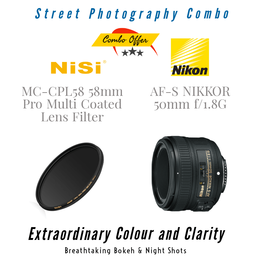 Nikon AF-S NIKKOR 50mm f/1.8G NISI MC-CPL58 58mm Pro Multi Coated Lens  Filter Gaffarbhai and Sons