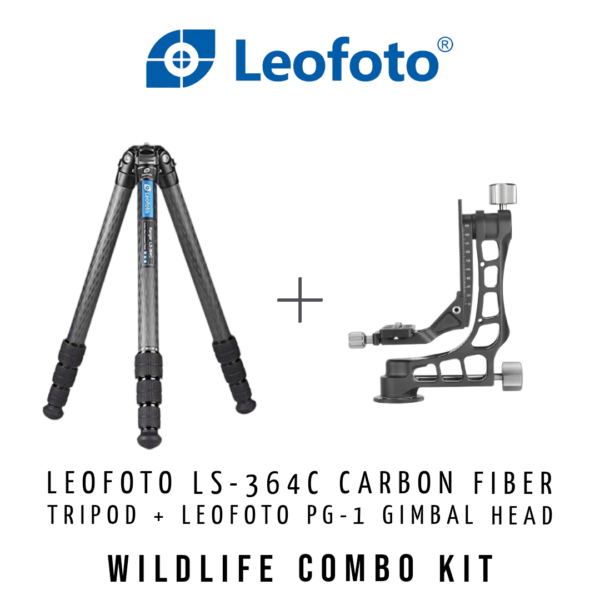 Leofoto LS-364C Compact Carbon Fiber Tripod + Leofoto PG-1 Gimbal Head (Black)