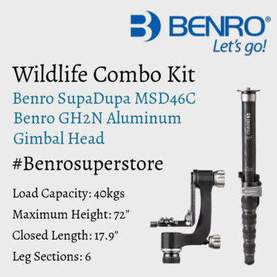 Benro MSD46C SupaDupa Carbon Fiber Monopod + Benro GH2N Aluminum Gimbal Head
