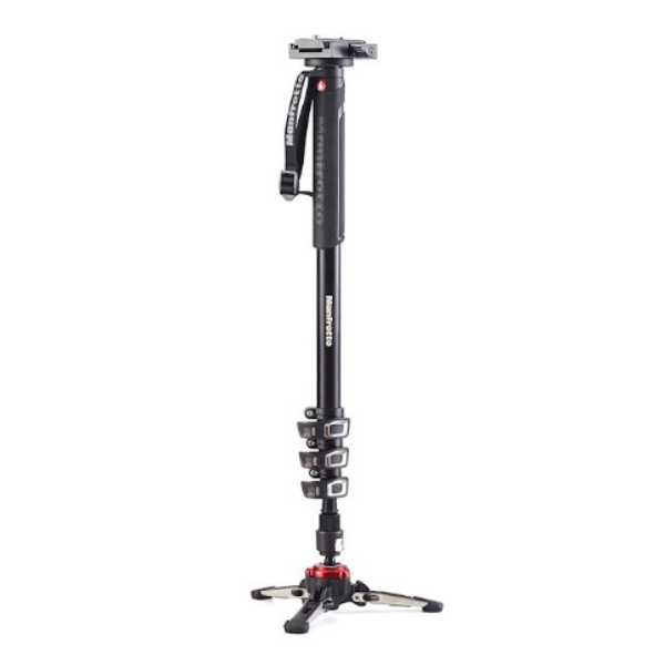 Manfrotto MVMPROA4577 XPRO 4 Section Video Monopod Sliding Plate & FLUIDTECH Base